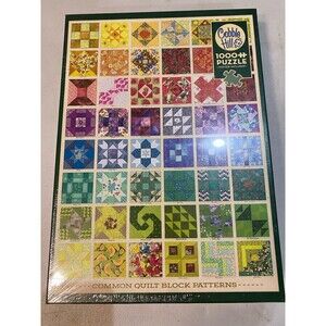 Cobble Hill Common Quilt Block Patterns Jigsaw Puzzle 1000 pcs w/ Poster BNIB